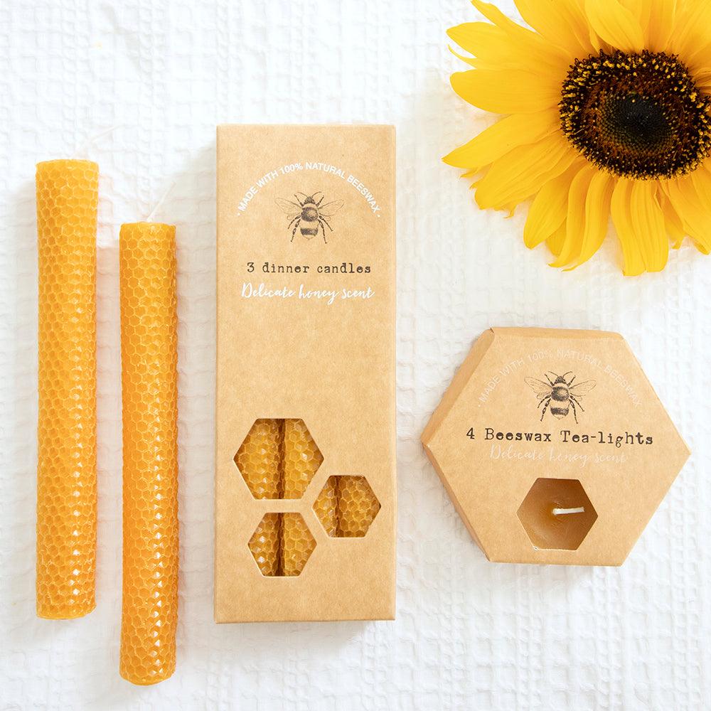 Set of 3 Beeswax Candles-Candles