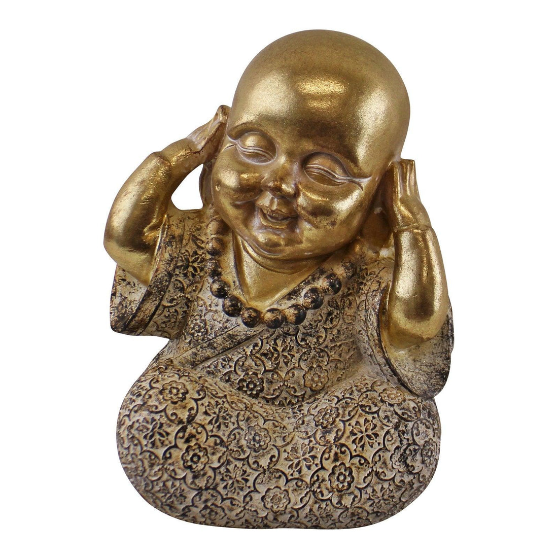 Set of 3 Gold Buddha Ornaments, See No Evil, Hear No Evil, Speak No Evil - £63.99 - Figurines & Statues 