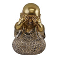 Set of 3 Gold Buddha Ornaments, See No Evil, Hear No Evil, Speak No Evil - £63.99 - Figurines & Statues 