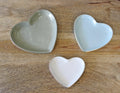 Set Of 3 Heart Shaped Ceramic Trinket Plates With A Gold Edge-Ornaments