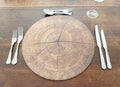 Set of 4 Circular Bark Design Place Mats-