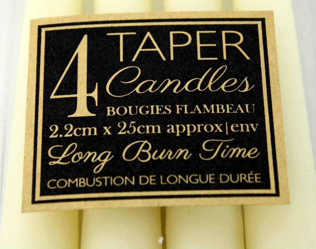 Set Of 4 Ivory Taper Candles - £12.99 - Candles 