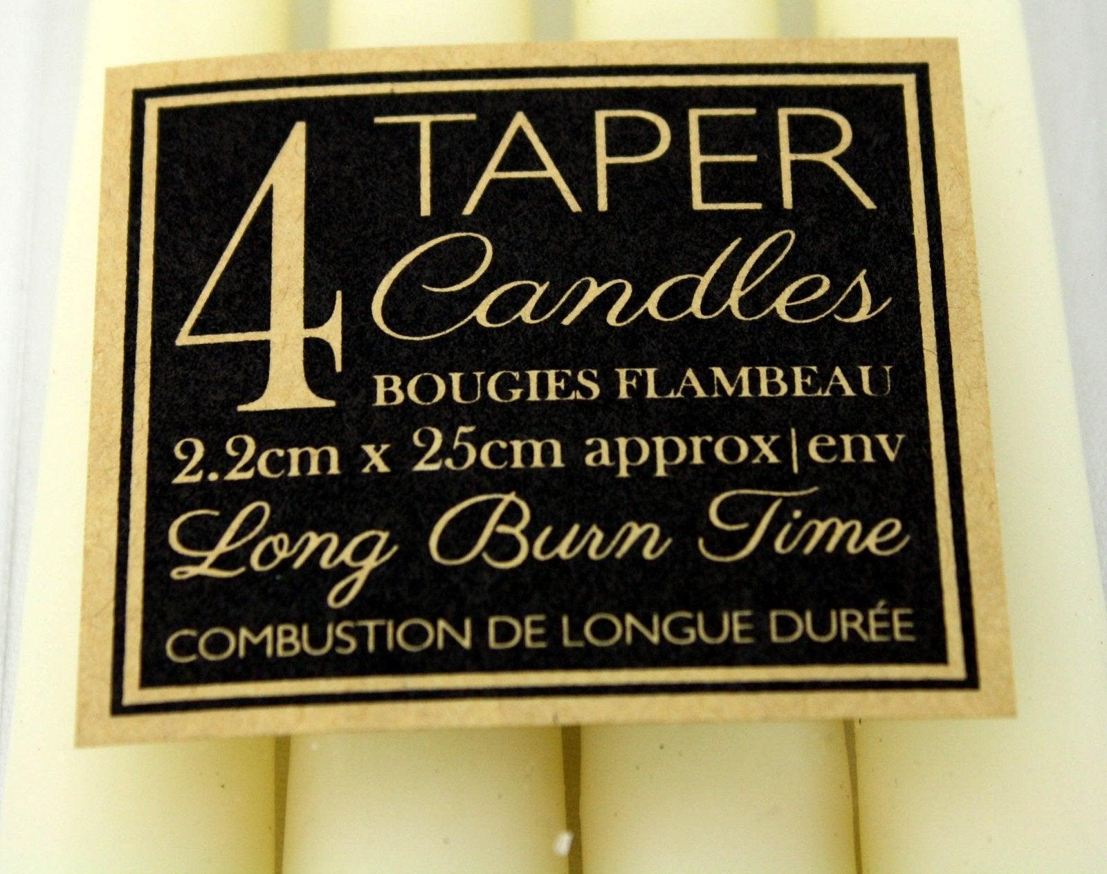 Set Of 4 Ivory Taper Candles-Candles