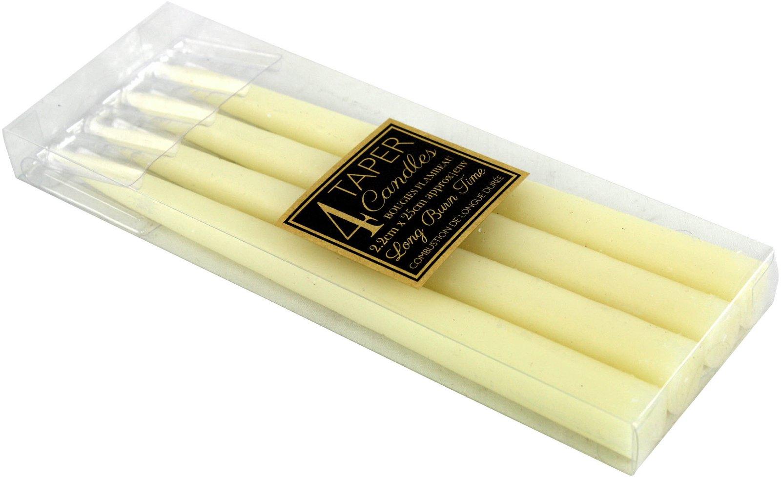 Set Of 4 Ivory Taper Candles - £12.99 - Candles 