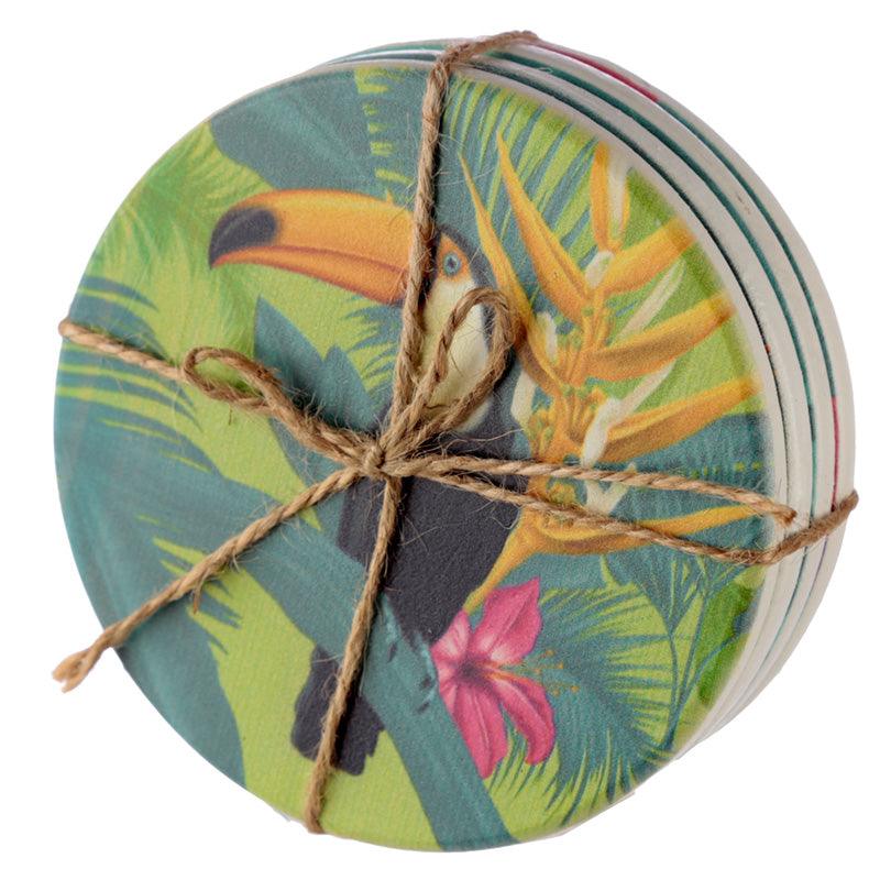 Set of 4 Novelty Coasters - Tropical Toucan Design - £7.99 - 