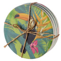 Set of 4 Novelty Coasters - Tropical Toucan Design-