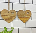 Set of 4 Wood Hanging Black Etched Life Recipe Heart Plaque-