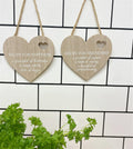 Set of 4 Wood Hanging White Etched Life Recipe Heart Plaque-