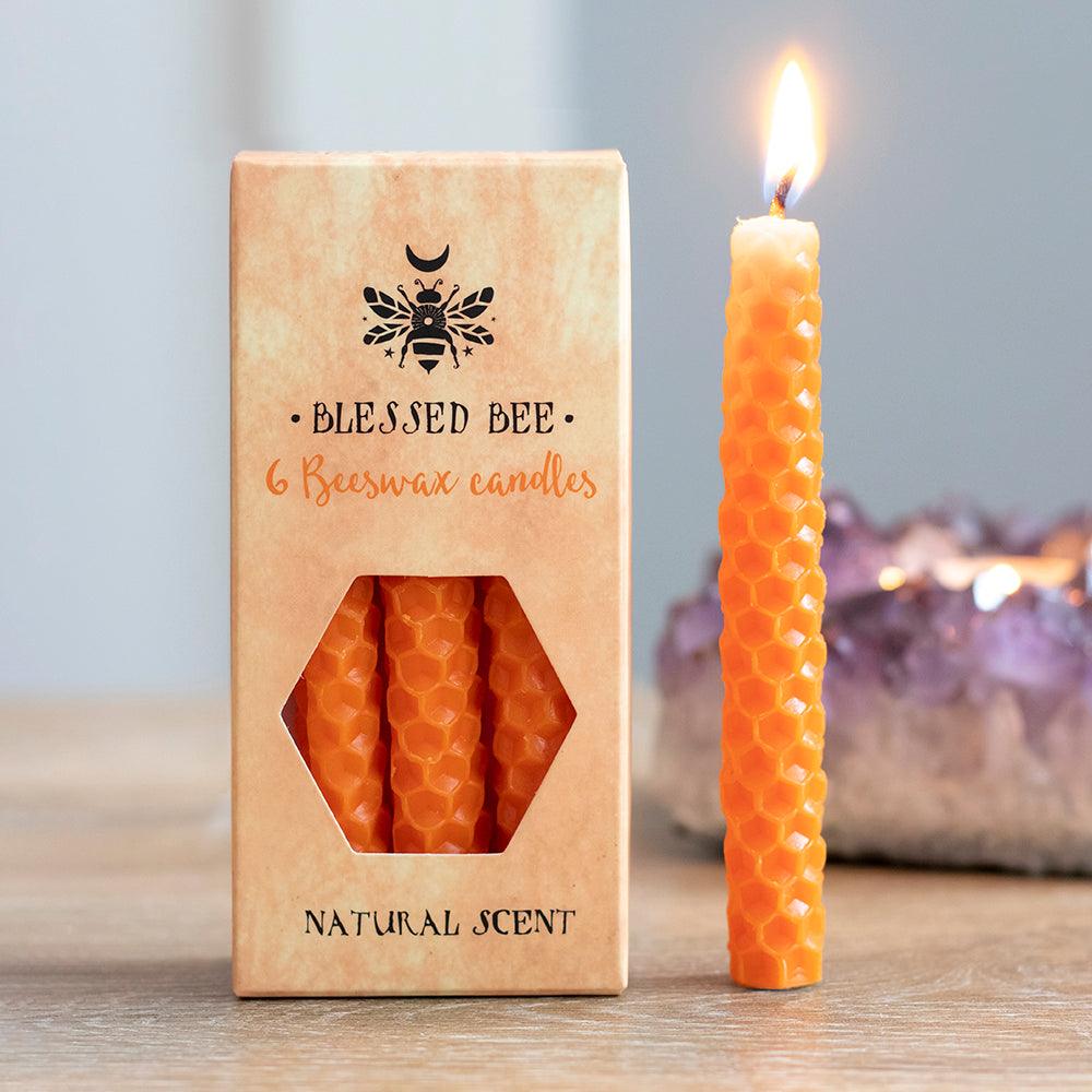 Set of 6 Orange Beeswax Spell Candles-Candles