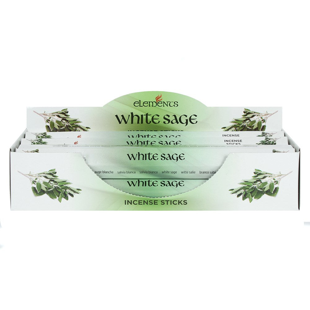 Set of 6 Packets of Elements White Sage Incense Sticks - £8.5 - Elements 