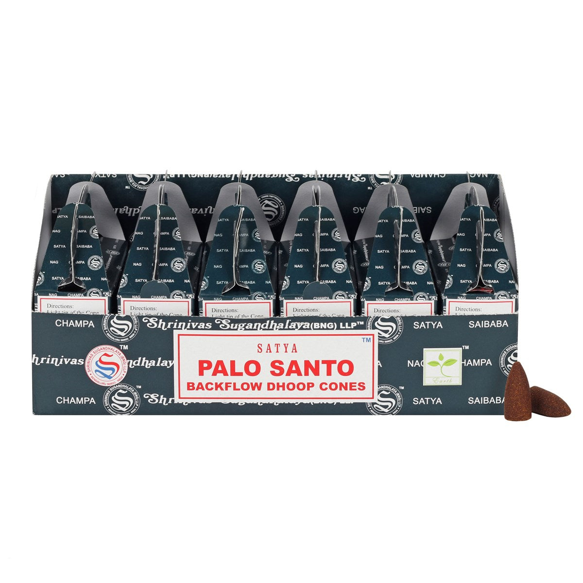 Set of 6 Packets of Satya Palo Santo Backflow Dhoop Cones - £22.99 - Backflow Burners Cones 