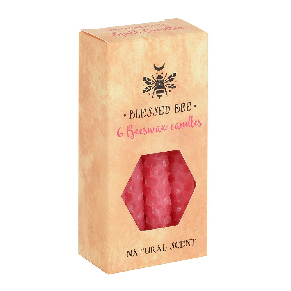 Set of 6 Pink Beeswax Spell Candles - £8.5 - Candles 