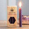 Set of 6 Purple Beeswax Spell Candles-Candles