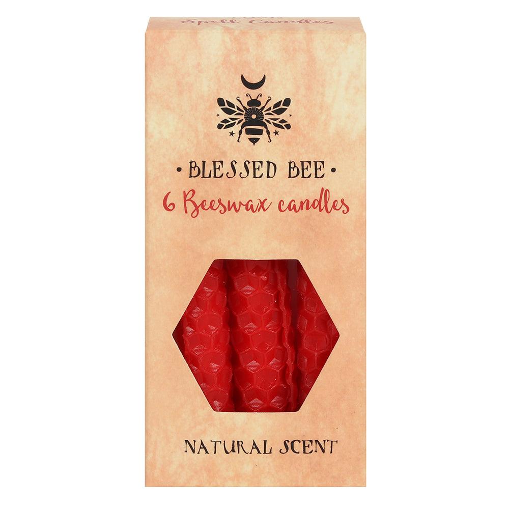 Set of 6 Red Beeswax Spell Candles-Candles