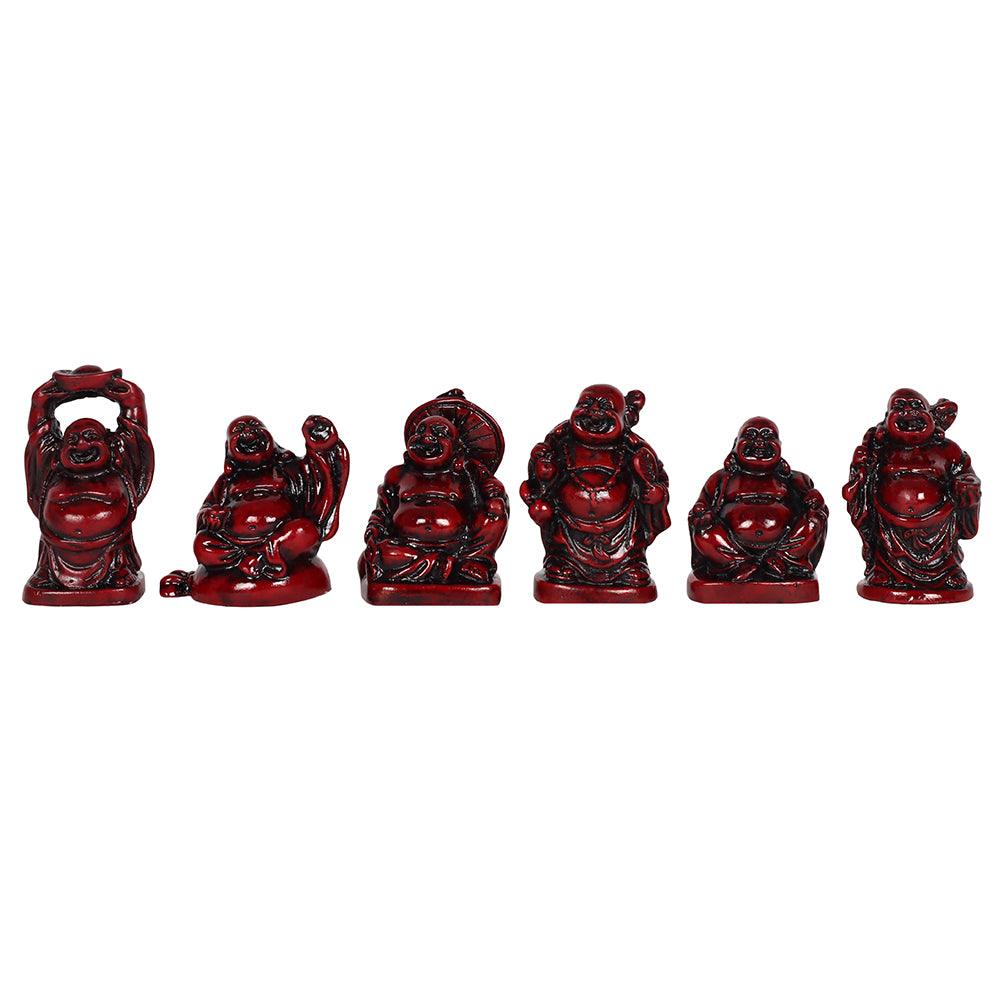 Set of 6 Red Resin Buddhas - £9.0 - Ornaments 