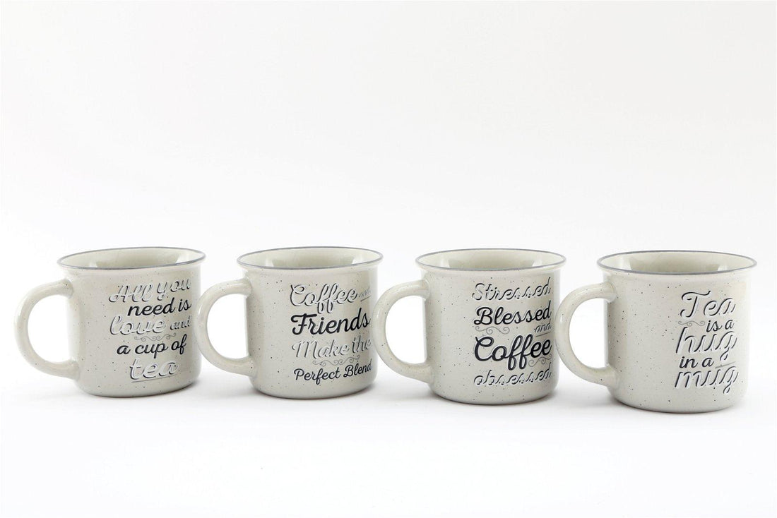 Set of Four Antique Grey Slogan Mug - £34.99 - 