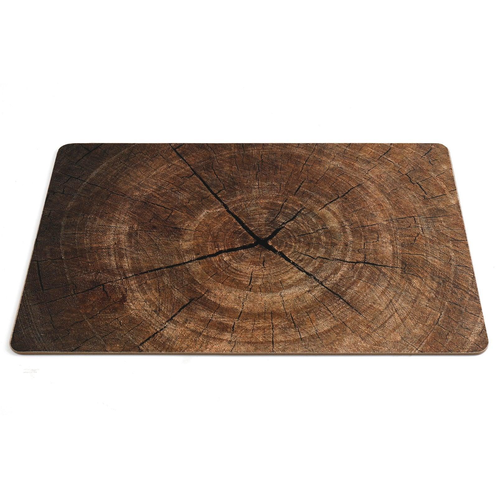 Set of Four Rectangular Bark Design Place Mats-