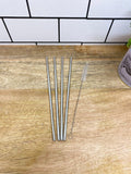 Set of Four Reusable Stainless Straws with Cleaning Brush-
