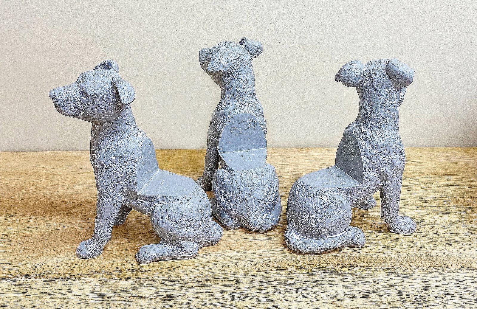 Set of Grey Dog Pot Risers-