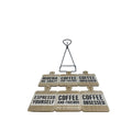 Set of Six Coffee Slogan Coasters On Metal Stand-