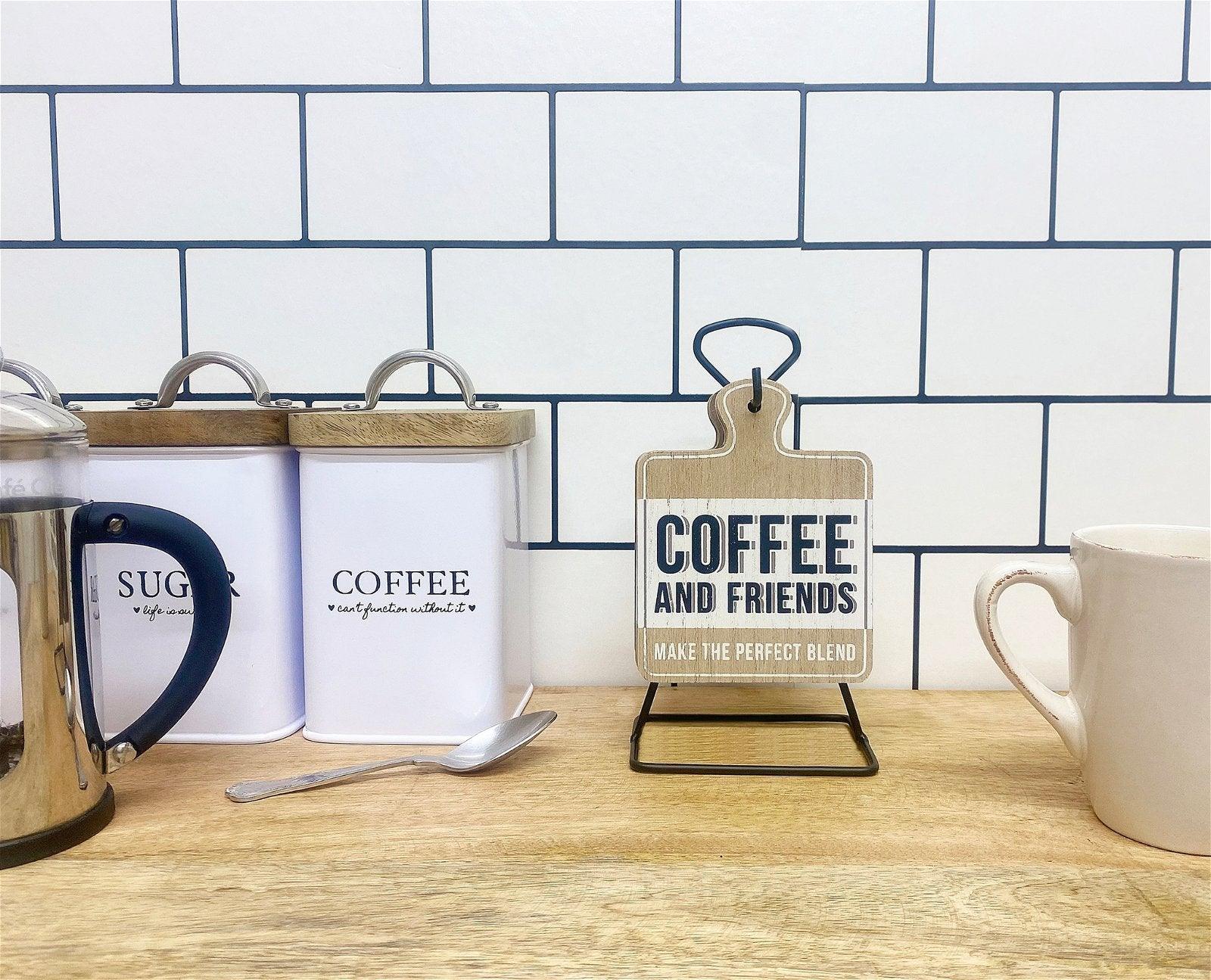 Set of Six Coffee Slogan Coasters On Metal Stand - £18.99 - 