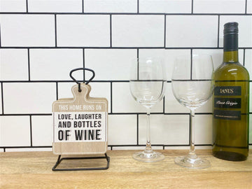 Set of Six Wine Slogan Coasters On Metal Stand - £18.99 - 