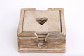 Set Of Six Wooden Heart Coasters-