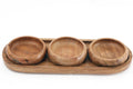 Set Of Three Bowls On Wooden Tray-