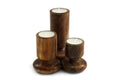 Set of Three Wooden Candlestick or Tea Light Holders-
