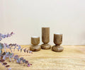 Set of Three Wooden Candlestick or Tea Light Holders - £24.99 - 