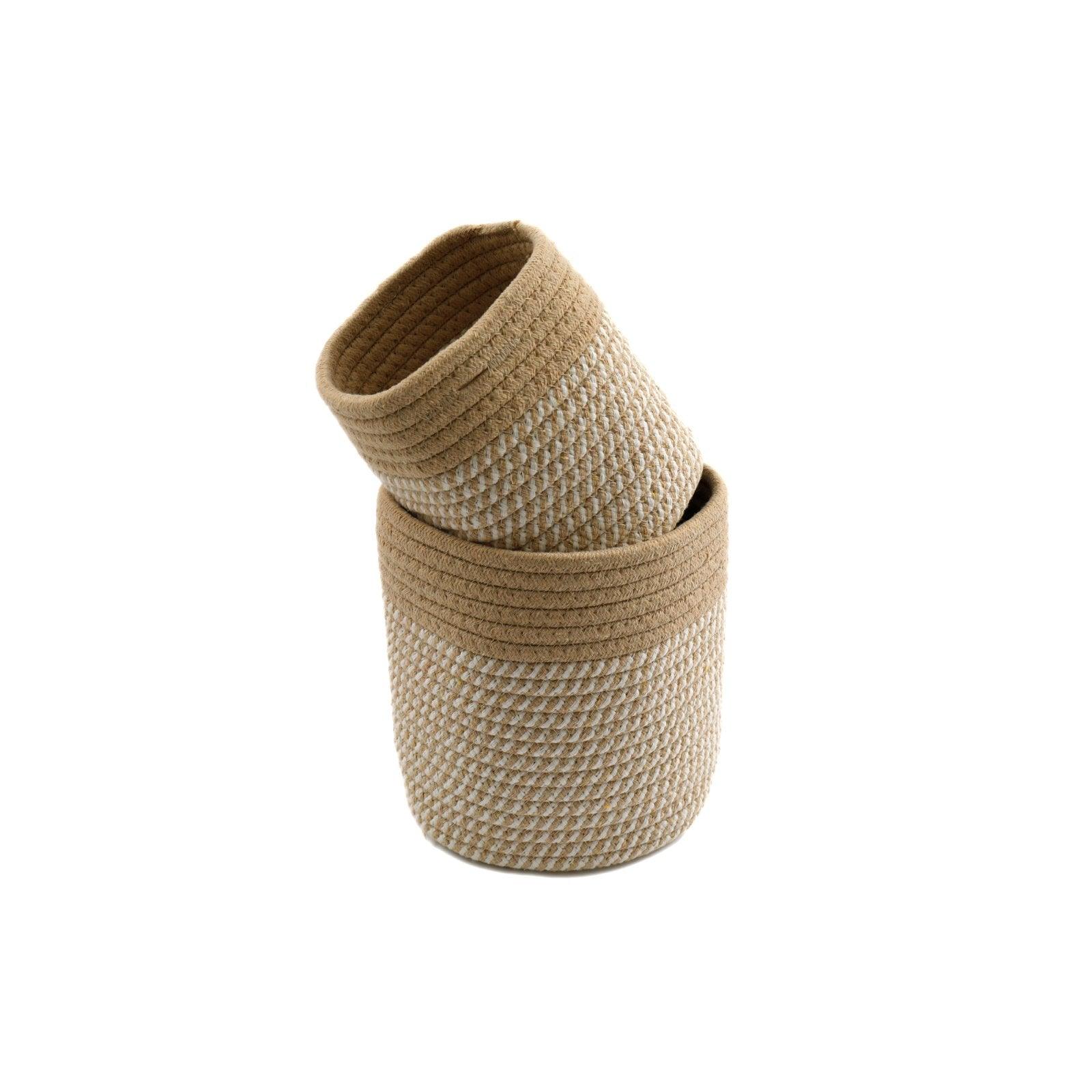 Set Of Two Cotton Rope Baskets-