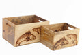 Set Of Two Engraved Salmon Crates-