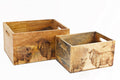 Set Of Two Engraved Sheep Crates-