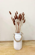 Set of Two Natural Dried Lagarus Bouquets in Cream & Brown-