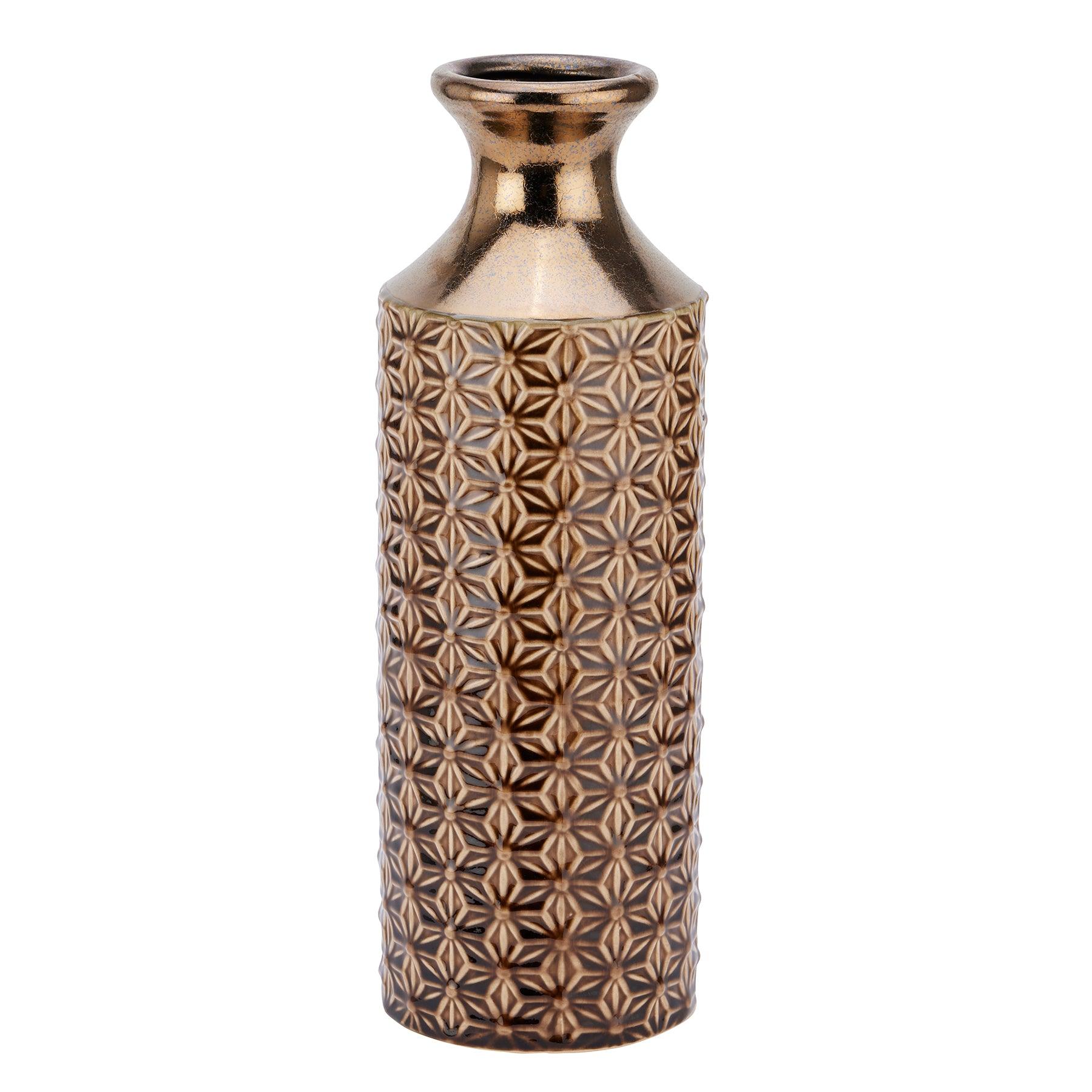 Seville Collection Caramel Fluted Vase - £59.95 - Gifts & Accessories > Vases 