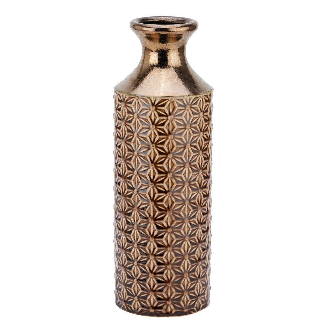 Seville Collection Caramel Fluted Vase - £59.95 - Gifts & Accessories > Vases 