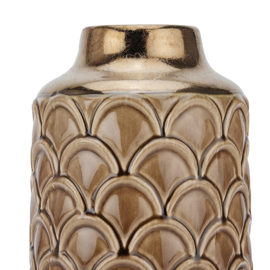 Seville Collection Small Caramel Scalloped Vase - £49.95 - Gifts & Accessories > Vases 