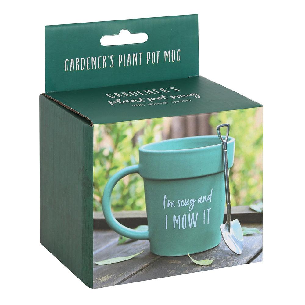 Sexy and I Mow It Pot Mug and Shovel Spoon - £12.99 - Mugs Cups 