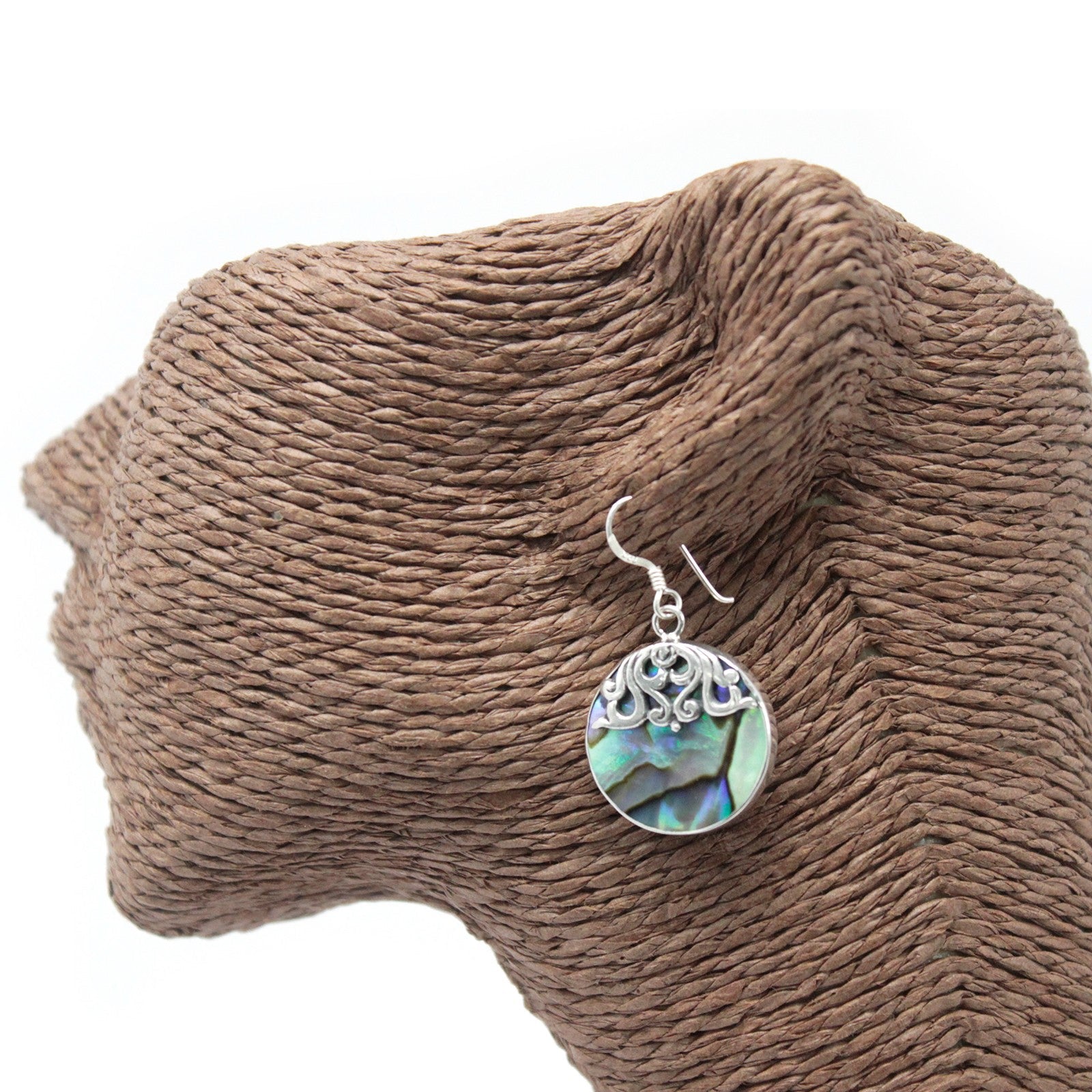 Shell & Silver Earrings - Classic Disc - Abalone-