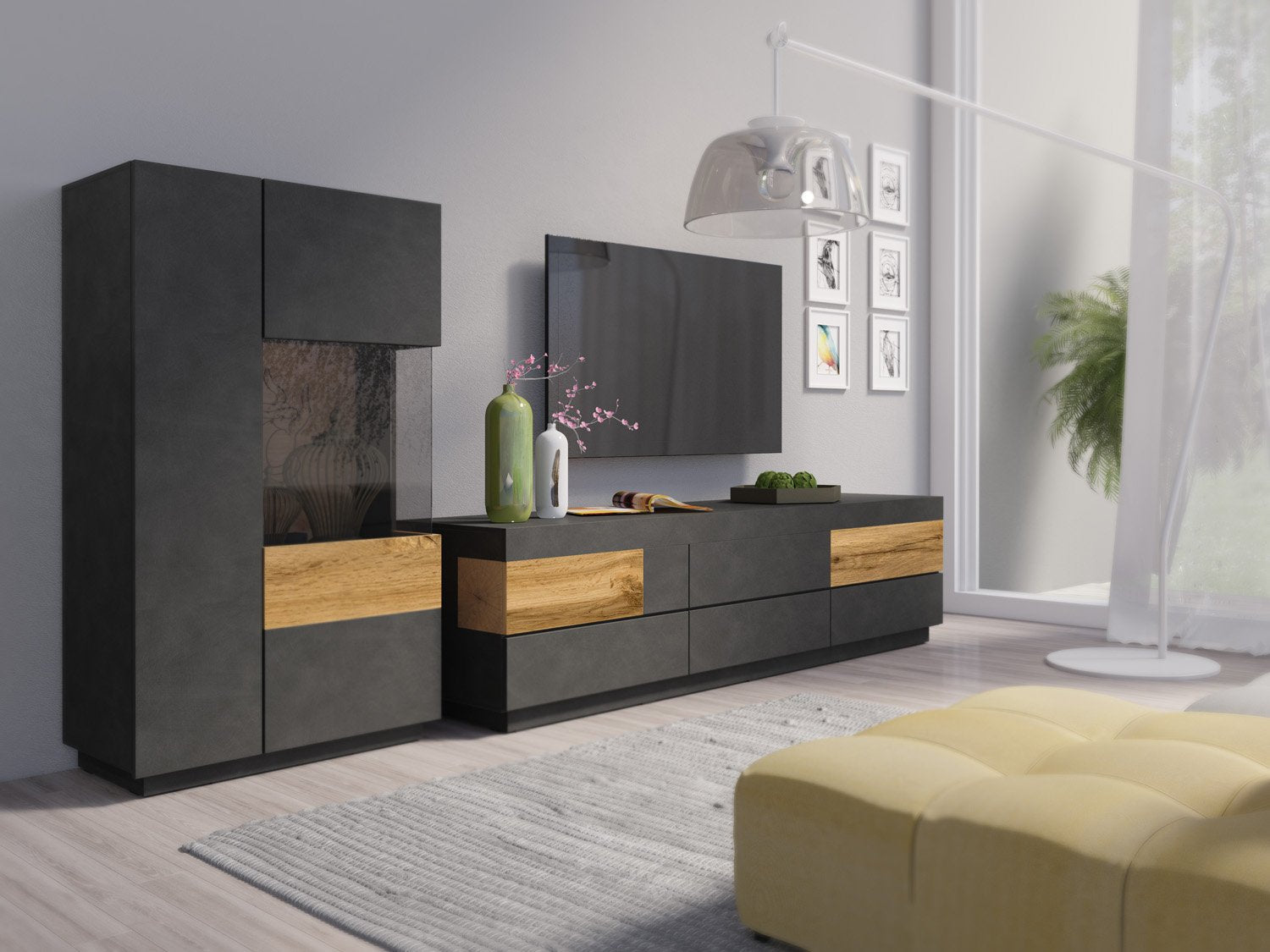 Silke 44 Display Cabinet [Right]-Living Room Display Cabinet