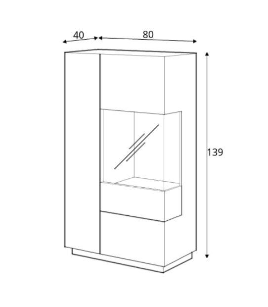 Silke 44 Display Cabinet [Right]-Living Room Display Cabinet