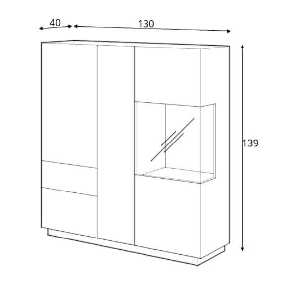 Silke 46 Large Display Cabinet [Right]-Tall Display Cabinet