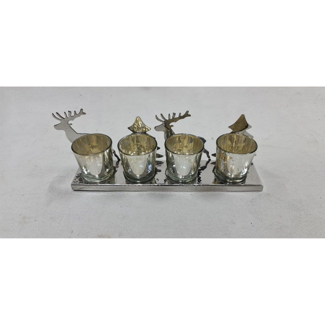 Silver Four Tealight Holder - £44.95 - Gifts & Accessories > Candle Holders > Ornaments 