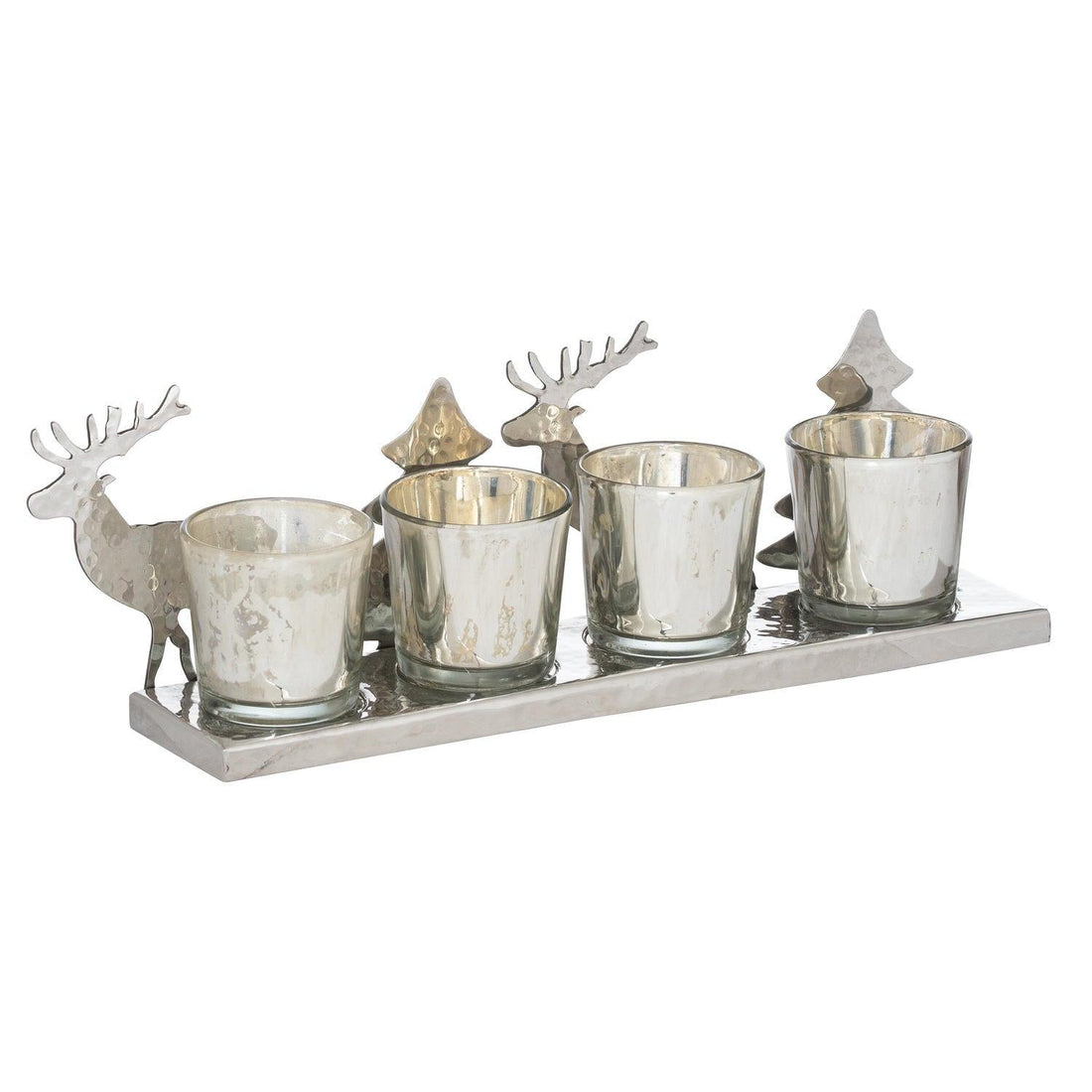 Silver Four Tealight Holder - £44.95 - Gifts & Accessories > Candle Holders > Ornaments 