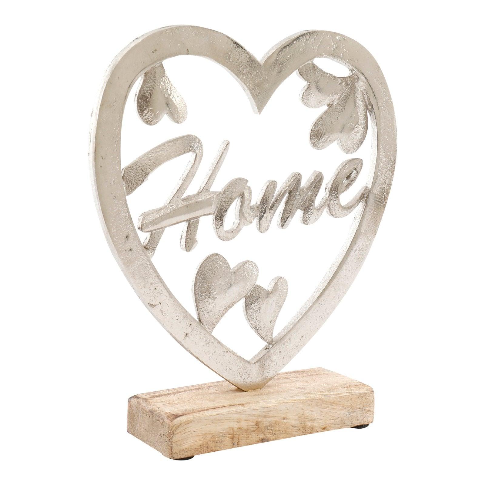 Silver Heart on Wooden Base 17cm - £15.99 - Ornaments 