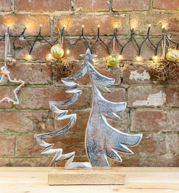 Silver Metal Tree On Wood Base - £29.99 - 