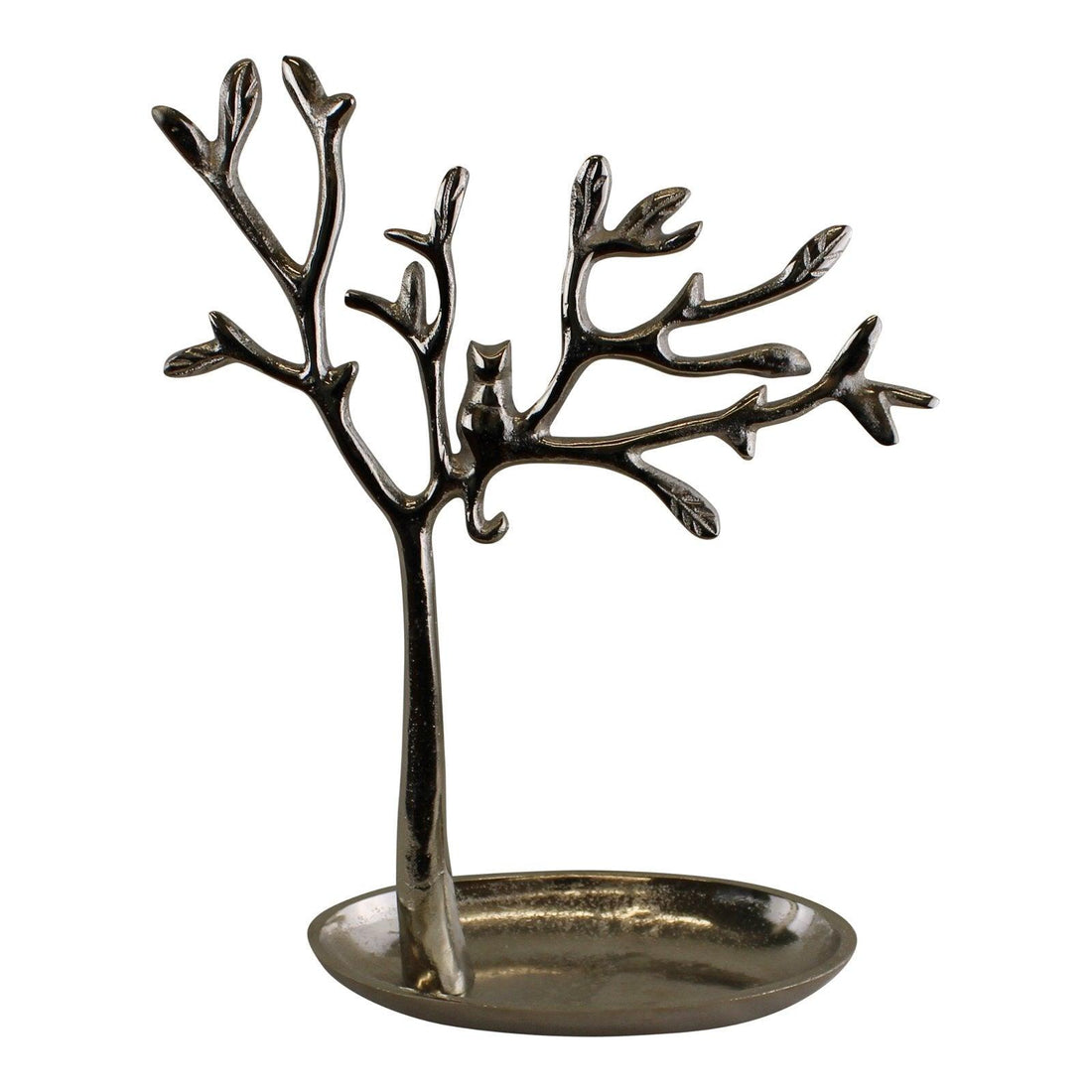 Silver Metal Tree With Cat Jewellery Stand - £28.99 - Ornaments 