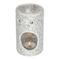 Silver Pillar Crackle Glass Oil Burner-Oil Burners