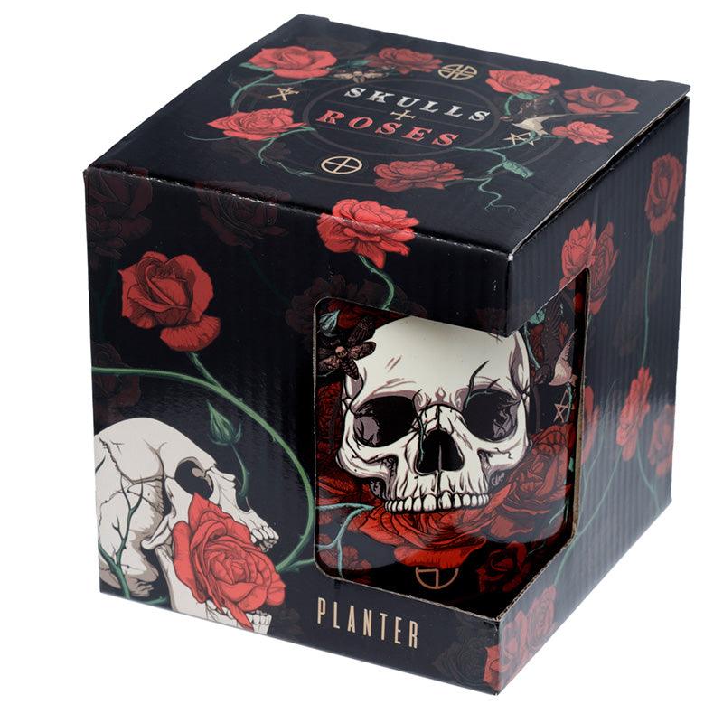 Skulls & Roses Ceramic Indoor Plant Pot - Large - £9.99 - 