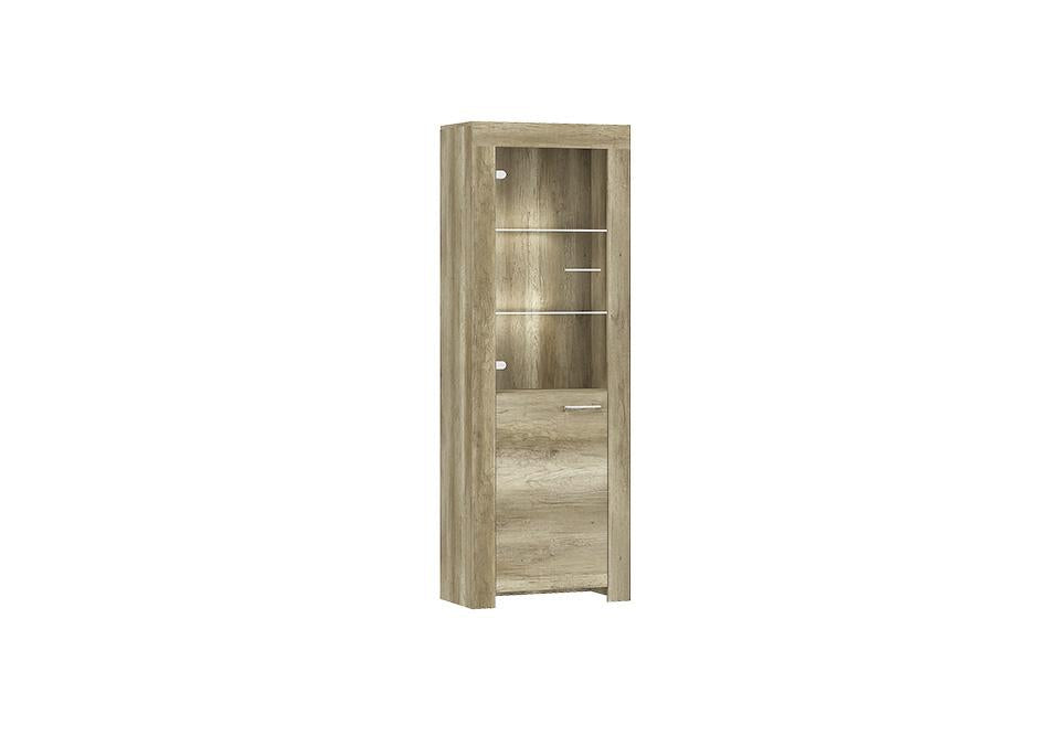 Sky Tall Display Cabinet Oak Riviera Tall Display Cabinet 